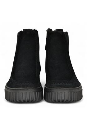Tronchetto donna in camoscio colore nero, CLARKS | TORHILL COZY-LIGHT TAN WLINED